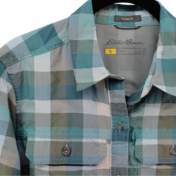 Eddie Bauer Plaid Button-Up Shirt Gorpcore Outdoors Camping Hiking Size S - Picture 3 of 8